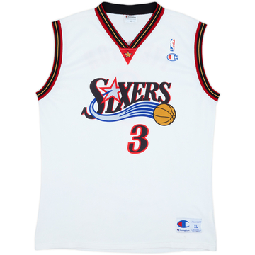 2000-06 Philadelphia 76ers Iverson #3 Champion Home Jersey - 8/10 - (XL)