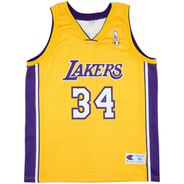 1999-04 LA Lakers O'Neal #34 Champion Home Jersey - 10/10 - (XL)