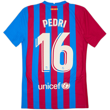 2021-22 Barcelona Authentic Home Shirt Pedri #16 - 9/10 - (XS)