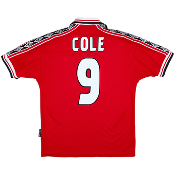 1998-00 Manchester United Home Shirt Cole #9 - 7/10 - (M)