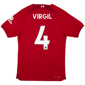 2022-23 Liverpool Authentic Home Shirt Virgil #4 - 8/10 - (S)