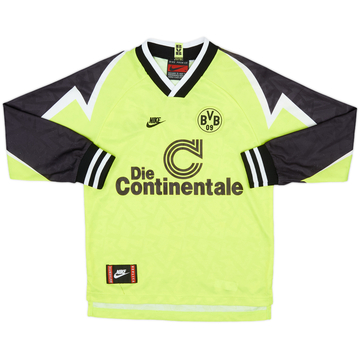 1995-96 Borussia Dortmund Home L/S Shirt - 8/10 - (M.Boys)