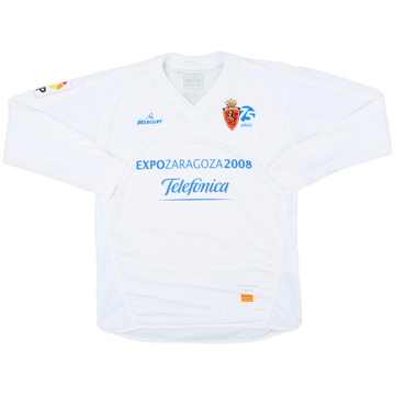2007-08 Real Zaragoza Home L/S Shirt - 6/10 - (L)