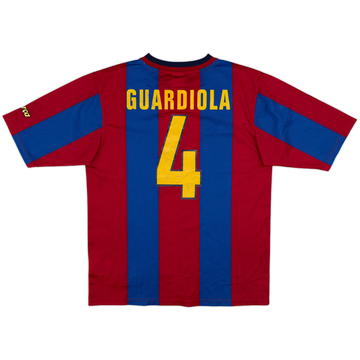 1998-00 Barcelona Basic Home Shirt Guardiola #4 - 6/10 - (XL.Boys)
