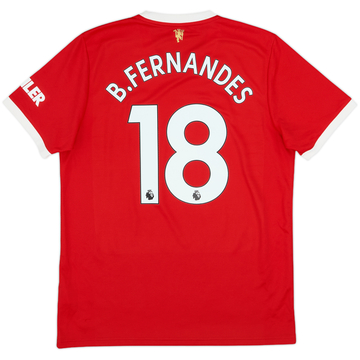 2021-22 Manchester United Home Shirt B.Fernandes #18 - 6/10 - (L)