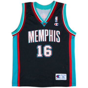 2001-04 Memphis Grizzlies Gasol #16 Champion Away Jersey - 8/10 - (XL.Boys)