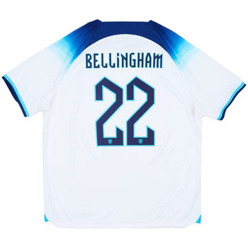 2022-23 England Home Shirt Bellingham #22 - 8/10 - (XL)