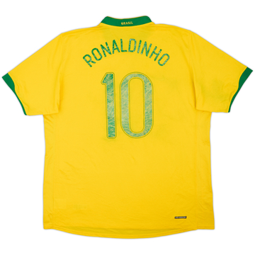 2006-08 Brazil Home Shirt Ronaldinho #10 - 4/10 - (XL)