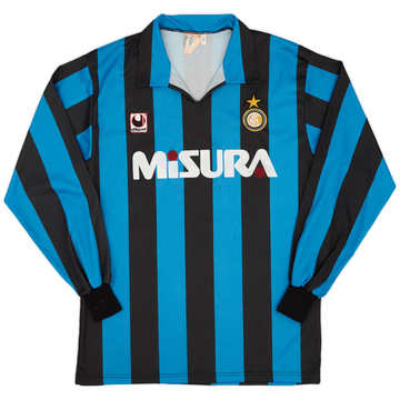 1990-91 Inter Milan Home L/S Shirt - 7/10 - (L)