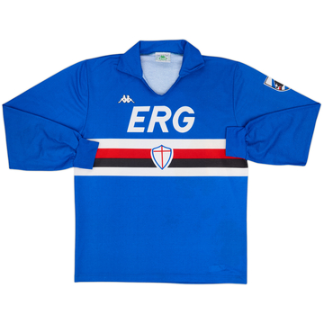 1989-90 Sampdoria Titular Manga Larga Camiseta - 8/10 - (XL)