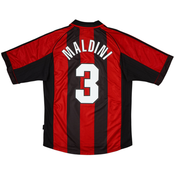 1998-00 AC Milan Home Shirt Maldini #3 - 8/10 - (M)