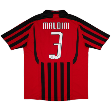 2007-08 AC Milan Home Shirt Maldini #3 - 8/10 - (XL)