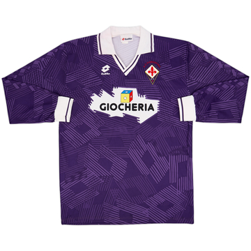 1991-92 Fiorentina Home L/S Shirt - 9/10 - (XL)