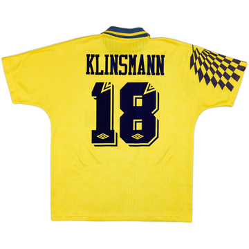 1991-95 Tottenham Away Shirt Klinsmann #18 - 8/10 - (L)