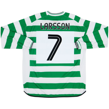 2001-03 Celtic Home L/S Shirt Larsson #7 - 6/10 - (XXL)