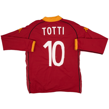 2002-03 Roma Home L/S Shirt Totti #10 - 4/10 - (XXL)
