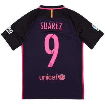 2016-17 Barcelona Away Shirt Suarez #9 - 5/10 - (S)
