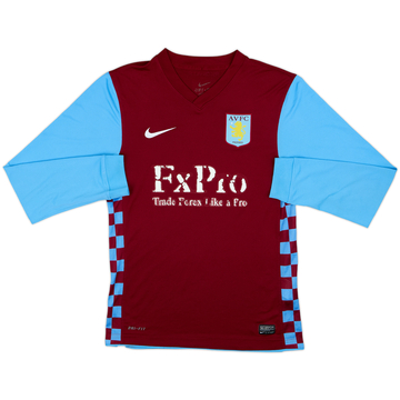 2010-11 Aston Villa Home L/S Shirt - 4/10 - (S)