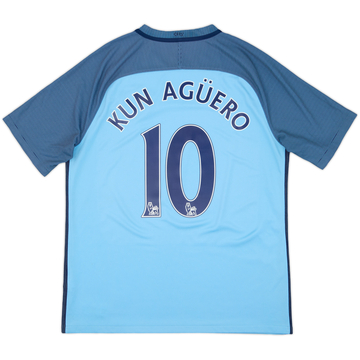 2016-17 Manchester City Home Shirt Kun Aguero #10 - 7/10 - (L)