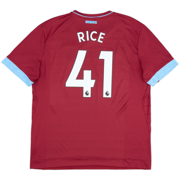 2018-19 West Ham Home Shirt Rice #41 - 7/10 - (XXL)