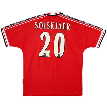 1998-00 Manchester United Home Shirt Solskjaer #20 - 8/10 - (M)