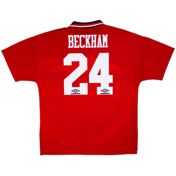 1994-96 Manchester United Home Shirt Beckham #24 - 10/10 - (XL)