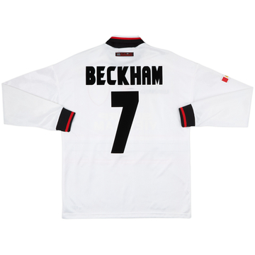 1997-99 Manchester United Away L/S Shirt Beckham #7 - 8/10 - (M)