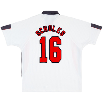 1997-99 England Home Shirt Scholes #16 - 6/10 - (XL)
