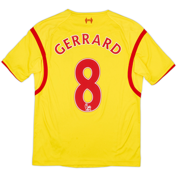 2014-15 Liverpool Away Shirt Gerrard #8 - 6/10 - (XL.Boys)