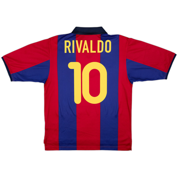 2000-01 Barcelona Basic Home Shirt Rivaldo #10 - 7/10 - (S)