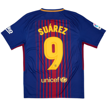 2017-18 Barcelona Home Shirt Suarez #9 - 8/10 - (S)