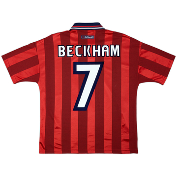 1997-99 England Away Shirt Beckham #7 - 8/10 - (Y)