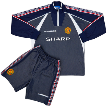 1998-99 Manchester United GK Shirt & Shorts - 9/10 - (XL.Boys)