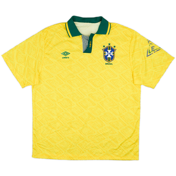 1991-93 Brazil Home Shirt - 6/10 - (XL)
