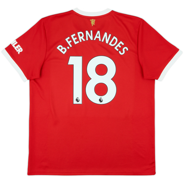 2021-22 Manchester United Home Shirt B.Fernandes #18 - 9/10 - (XL)
