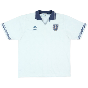 1990-92 England Home Shirt - 7/10 - (XL)