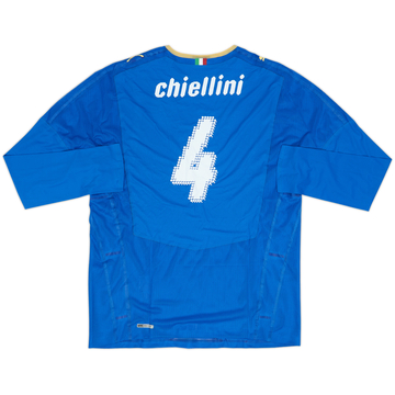 2007-08 Italy Player Issue Home L/S Shirt Chiellini #4 (XL)