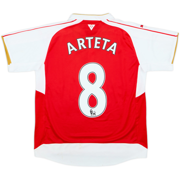 2015-16 Arsenal Home Shirt Arteta #8 - 6/10 - (15-16 Years)
