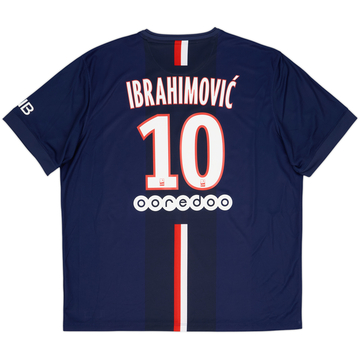2014-15 Paris Saint-Germain Home Shirt Ibrahimovic #10 - 9/10 - (XXL)