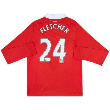 2010-11 Manchester United Home L/S Shirt Fletcher #24 - 8/10 - (M)