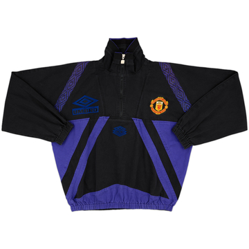 1995-96 Manchester United Umbro 1/4 Zip Drill Top - 9/10 - (L)