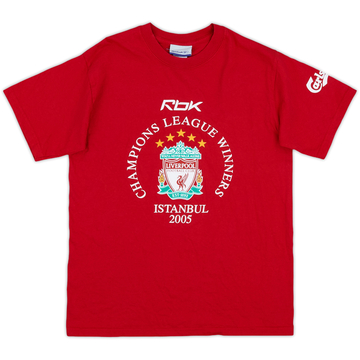 2005-06 Liverpool 'Champions League Winners' Cotton Tee - 9/10 - (S)