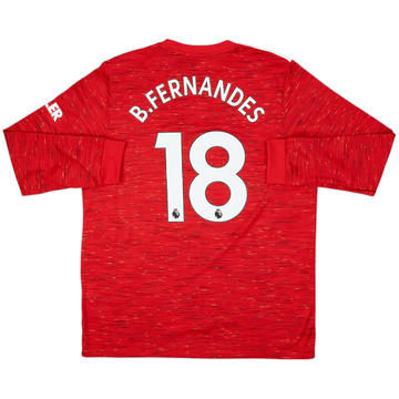 2020-21 Manchester United Home L/S Shirt B.Fernandes #18 - 8/10 - (XL)