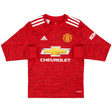 2020-21 Manchester United Home L/S Shirt B.Fernandes #18 - 9/10 - (S.Boys)