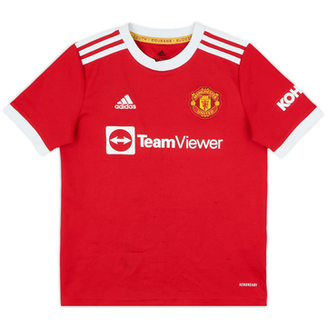 2021-22 Manchester United Home Shirt B.Fernandes #18 - 8/10 - (M.Boys)