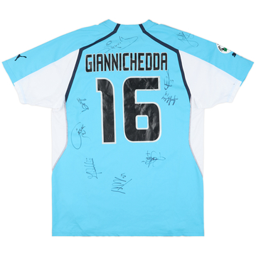 2004-05 Lazio Match Issue Squad Signed Home Shirt Giannichedda #16
