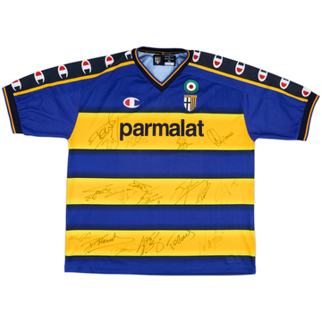 2002-03 Parma Squad Signed Home Shirt - 8/10 - (XL)