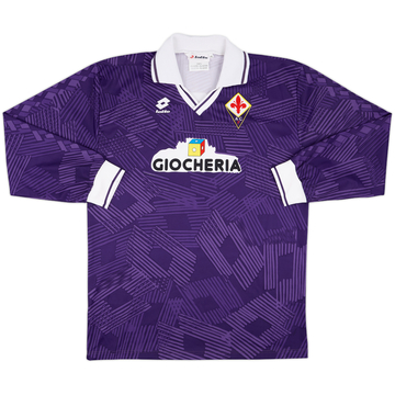 1991-92 Fiorentina Match Issue Home L/S Shirt #4