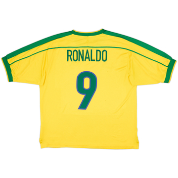 1998-00 Brazil Home Shirt Ronaldo #9 - 6/10 - (XL)