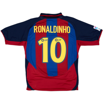 2003-04 Barcelona Home Shirt Ronaldinho #10 - 9/10 - (M)